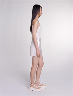 Zincir Askı Detaylı Mini Elbise