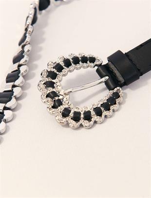 Zincir Geçişli Siyah Kemer