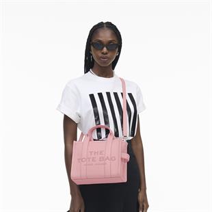 Deri Small Tote Pembe Çanta