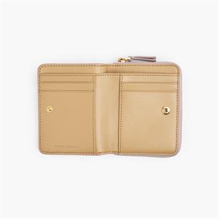 Mini Pembe Siyah Kadın Deri Cüzdan