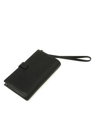 Siyah Fermuar Kapamalı Küçük Çanta/Cüzdan