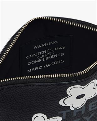 The Beauty Daisy Siyah Beyaz Deri Makyaj Çantası