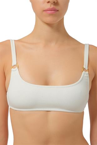 Krem Dokulu Bikini Üstü