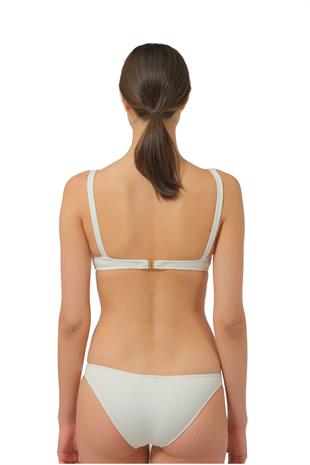Krem Dokulu Bikini Üstü