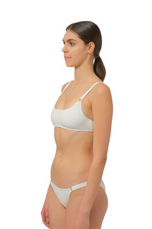 Krem Dokulu Bikini Üstü