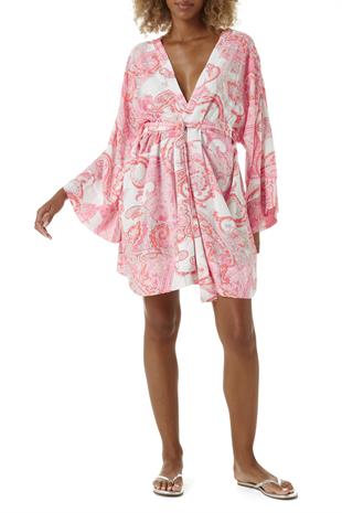 Pembe Şal Desen Kaftan