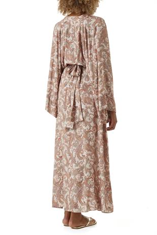 Şal Desen Düğmeli Kaftan