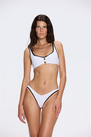 Beyaz Gold Tokalı Bikini Altı