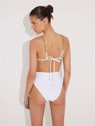 Beyaz Yüksek Bel Bikini Altı