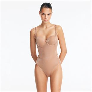 Bronze Süslemeli Askılı Mayo