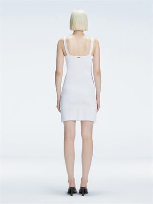 Kare Yaka Mini Elbise