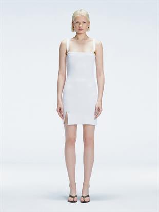 Kare Yaka Mini Elbise