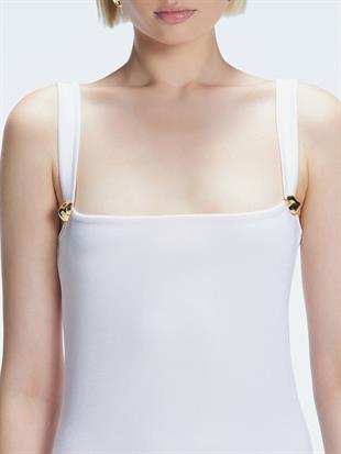 Kare Yaka Mini Elbise