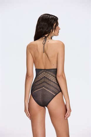 Siyah Işıltılı Mayo