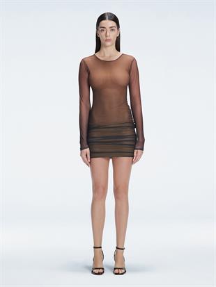 Uzun Kollu Mini Elbise