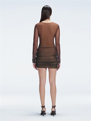 Uzun Kollu Mini Elbise