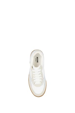 Gri Süet Geçişli Beyaz Sneaker