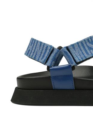 Mavi Logo Platform Tabanlı Kadın Sandalet