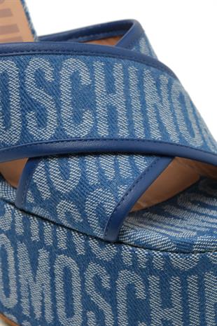 Mavi Logo Topuklu Sandalet