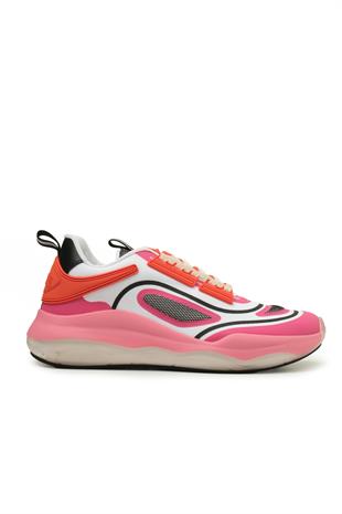 Pembe File Geçişli Kadın Sneaker