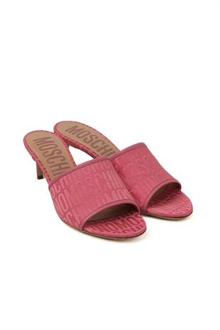 Pembe Logo Topuklu Terlik