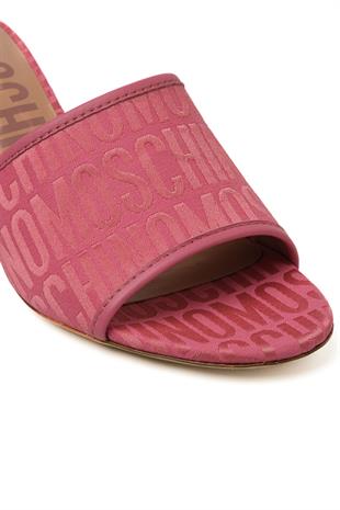 Pembe Logo Topuklu Terlik