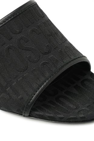 Siyah Logo Topuklu Terlik