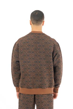 Kahverengi Logo Erkek Sweatshirt