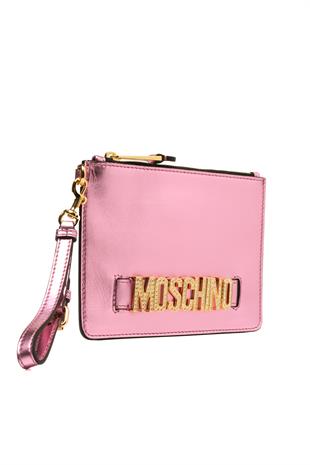 Metalik Pembe Logo Detaylı Portföy Çanta