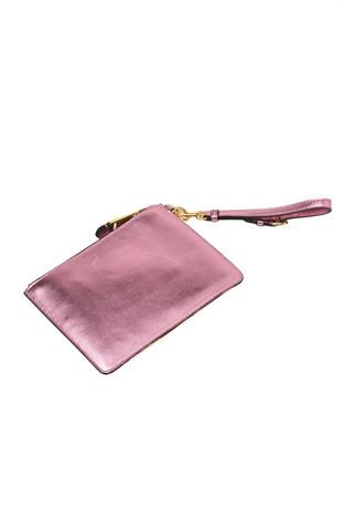 Metalik Pembe Logo Detaylı Portföy Çanta