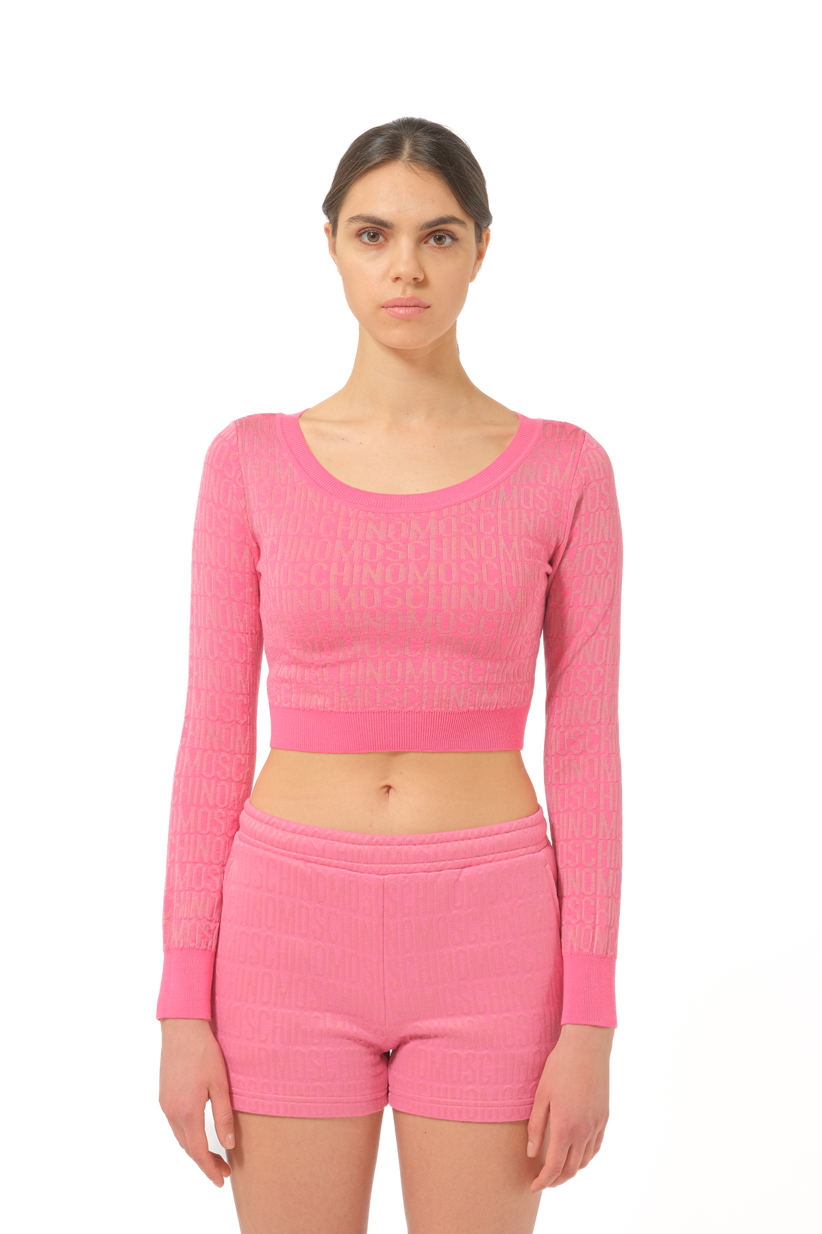 Pembe Logo Crop Triko