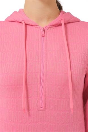 Pembe Logo Sweatshirt Elbise