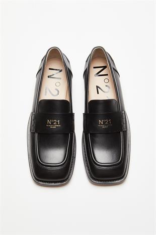 Küt Burun Deri Kadın Loafer