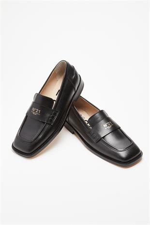 Küt Burun Deri Kadın Loafer