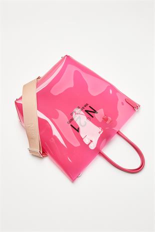 Pembe Logolu Alışveriş Çantası