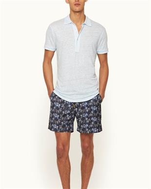 Açık Mavi Keten Polo T-shirt