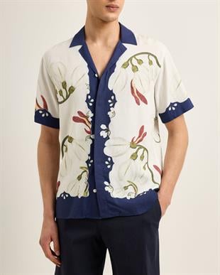 Beyaz Floral Desenli Gömlek