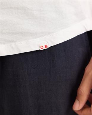 Beyaz Klasik Kesim Bisiklet Yaka T-shirt