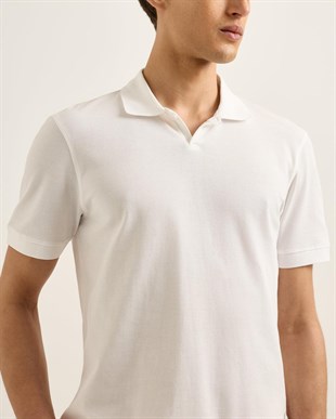 Beyaz Polo Yaka T-shirt