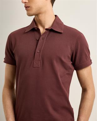 Bordo Kısa Kollu Slim Fit Polo T-shirt
