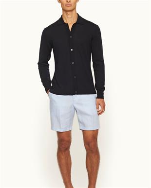 Erkek Ayarlanabilir Tokalı Açık Mavi Şort