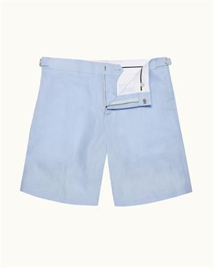 Erkek Ayarlanabilir Tokalı Açık Mavi Şort