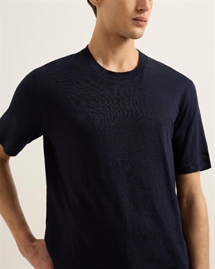 Kısa Kollu Keten T-shirt