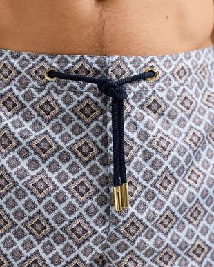 Mavi Desenli Bağcıklı Erkek Mayo