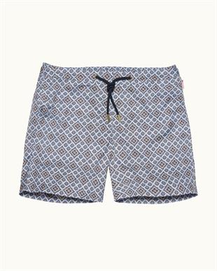 Mavi Desenli Bağcıklı Erkek Mayo