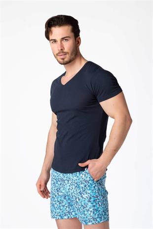 ORLEBAR BROWN %100 Koton, V Yaka Basic T-Shirt