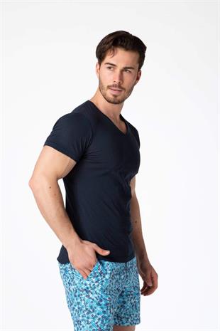 ORLEBAR BROWN %100 Koton, V Yaka Basic T-Shirt