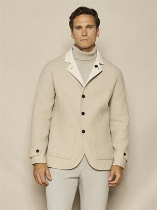 Bej Çift Taraflı Yün Ceket