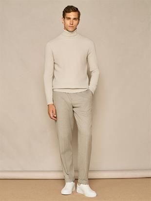 Bej Düz Kesim Pantolon