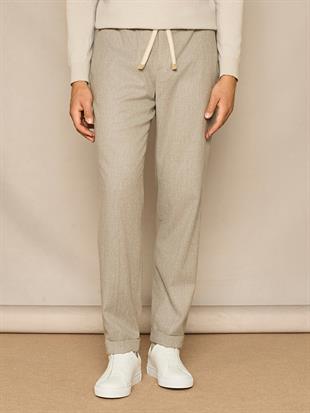 Bej Düz Kesim Pantolon